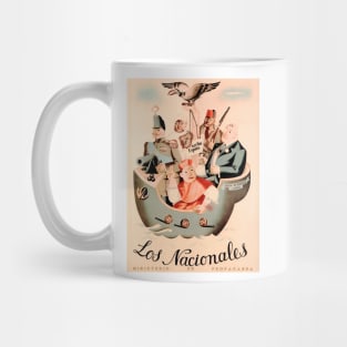 LOS NACIONALES Spanish Civil War Government Propaganda Poster dated 1936 Mug